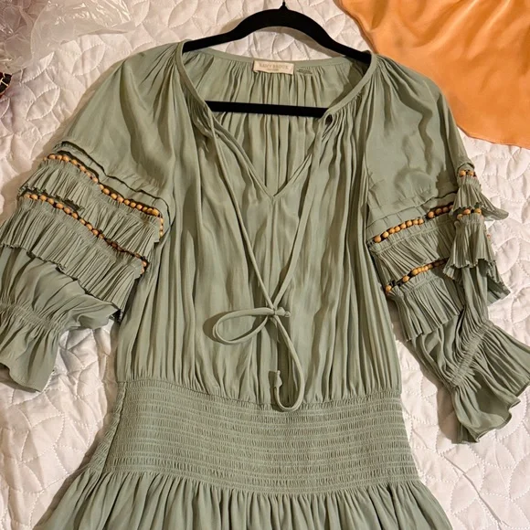 chinese dress ladies Ramy Brook Starling Long Sleeve Denim Mini Dress 27 / Medium Wash